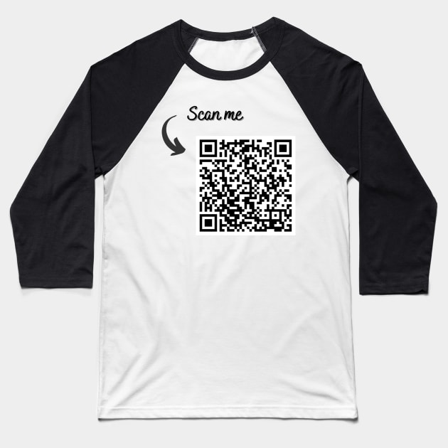 QR Code Design (Scan for Message) Baseball T-Shirt by Primar